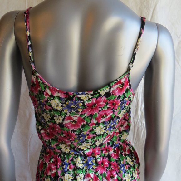 XXI Black with Magenta Flower Spaghetti Strap Dres - Picture 6 of 8